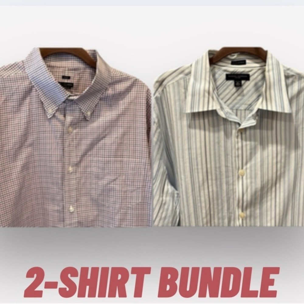 🕺🥑Club Monaco & Banana Republic button down shirt blue red XL